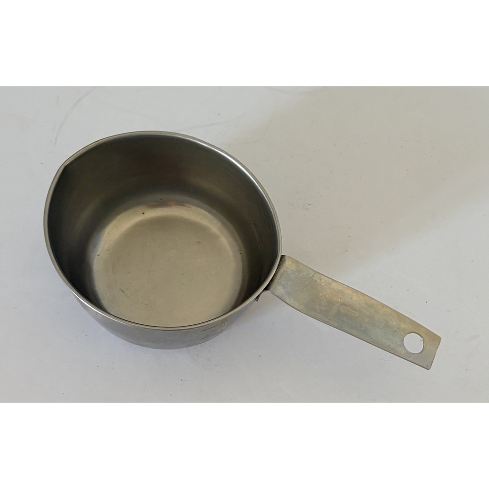 Foley 1 Cup Stainless Steel Measuring Cup SCRIPT Logo Vintage